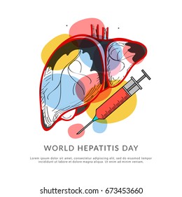 Illustration,poster or banner of World Hepatitis Day.