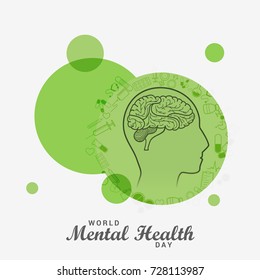 Illustration,Poster Or Banner Of World Mental Health Day.