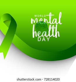 Illustration,Poster Or Banner Of World Mental Health Day.