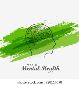 Illustration,Poster Or Banner Of World Mental Health Day.