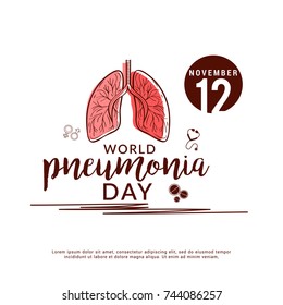 Illustration,Poster Or Banner Of World Pneumonia Day.