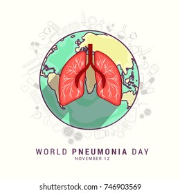 Illustration,Poster Or Banner Of World Pneumonia Day.