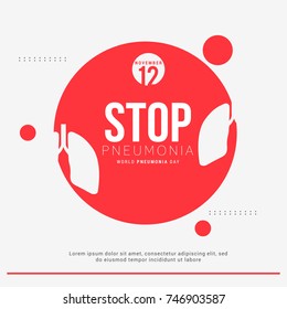 Illustration,Poster Or Banner Of World Pneumonia Day.