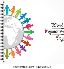 Illustration,Poster Or banner for World Population day Greeting