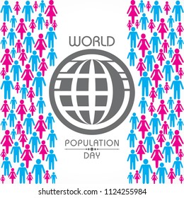 Illustration,Poster Or banner for World Population day Greeting