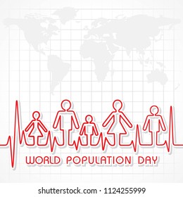 Illustration,Poster Or banner for World Population day Greeting