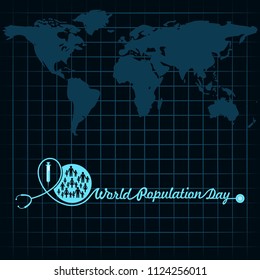 Illustration,Poster Or banner for World Population day Greeting
