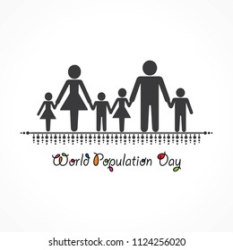 Illustration,Poster Or banner for World Population day Greeting