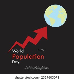 Illustration,Poster Or banner Of World Population day.