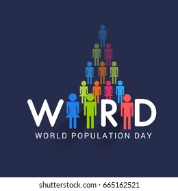Illustration,Poster Or banner Of World Population day.