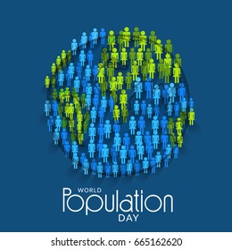 Illustration,Poster Or banner Of World Population day.