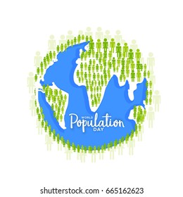 Illustration,Poster Or banner Of World Population day.