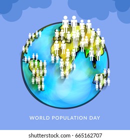 Illustration,Poster Or banner Of World Population day.