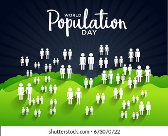 Illustration,Poster Or banner Of World Population day.