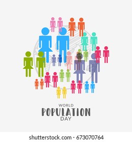 Illustration,Poster Or banner Of World Population day.