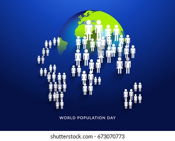 Illustration,Poster Or banner Of World Population day.