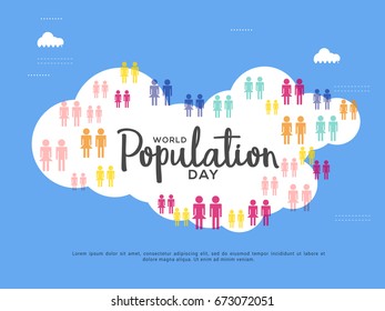 Illustration,Poster Or banner Of World Population day.