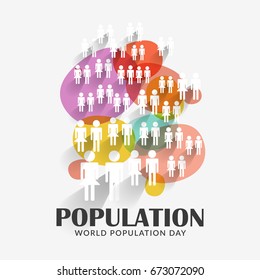 Illustration,Poster Or banner Of World Population day.