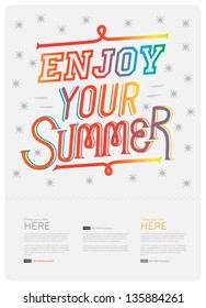 Illustration/poster with graphic message(enjoy the summer). Vector/EPS10