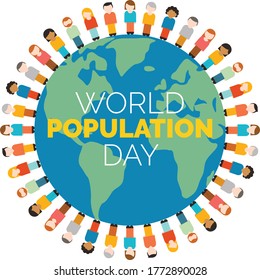 Illustration,Poster,vector, Or banner Of World Population day.