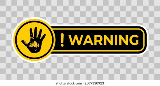 illustrationq of caution warning sign,warning sticker, warning sign hand
