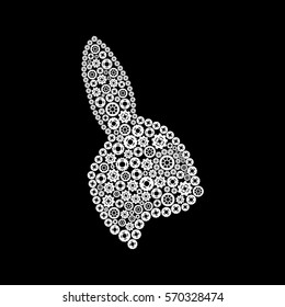 illustrationRabbit. Abstract rabbit icon. Vector illustration. illustration out the gear.