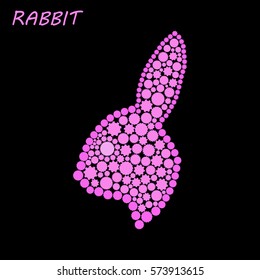 illustrationRabbit. Abstract rabbit icon. Vector illustration. illustration out the gear.