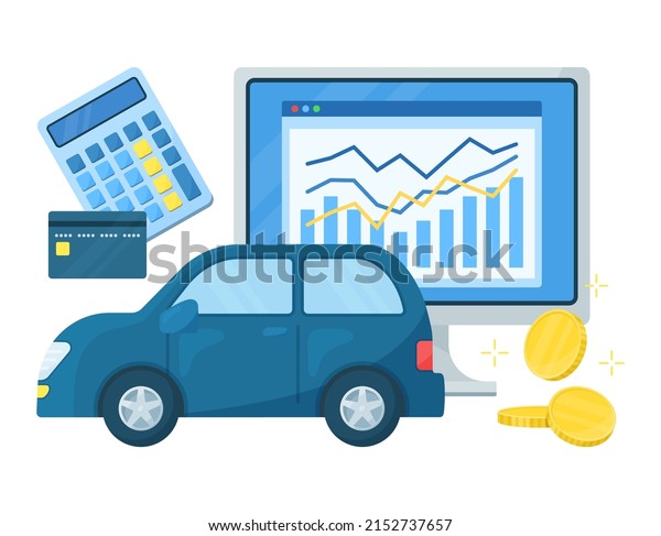 Illustrations about Cars and Money. Buying\
and selling. Calculate maintenance costs, insurance premiums and\
other money calculations.\
Eye-catching.