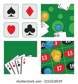 Illustrations about gambling and casino