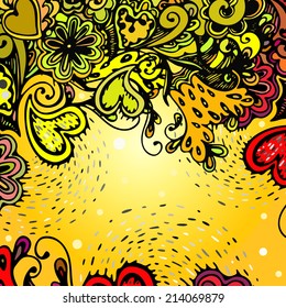 Illustrations with abstract flowers. The template can be used for packaging, printing on cups, bags, wallpaper, textiles.