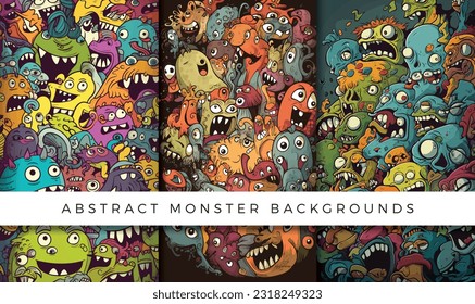 Ilustraciones de patrones abstractos de fondo de monstruo