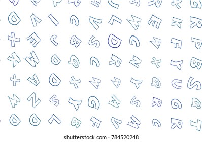 Illustrations of alphabets letters. Good for web page, wallpaper, graphic design, catalog, texture or background. Cartoon style vector.