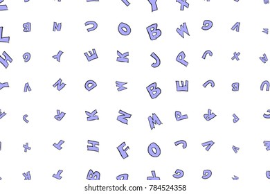 Illustrations of alphabets letters. Good for web page, wallpaper, graphic design, catalog, texture or background. Cartoon style vector.