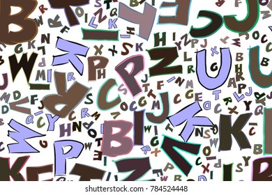 Illustrations of alphabets letters. Good for web page, wallpaper, graphic design, catalog, texture or background. Cartoon style vector.