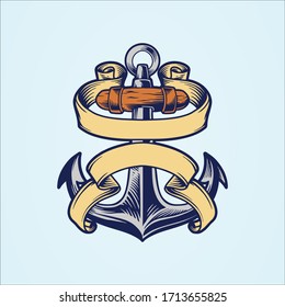 Illustrations Anchor vector logo icon Nautical maritime sea ocean