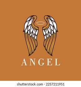 Illustrations of angel wing logo modern playful.