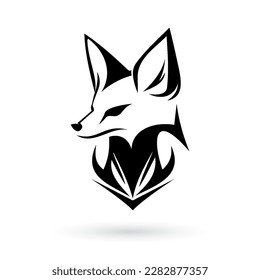 Illustrations of an animal emblem, a fox head symbol, are perfect for badge labels, signs, logos, and t-shirt designs, as well as any other use such as symbols, or graphics on white