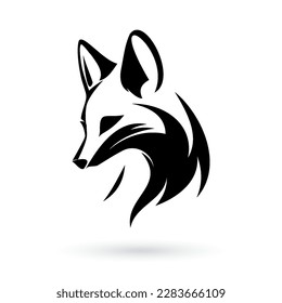 Illustrations of an Animal Emblem, a Fox Head Symbol Head Icon, Perfect for Badge Label Sign, and T-shirt Design, as well as any Other Use Such as Symbols, Mascots, Tattoos, or Graphics on White