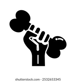  illustrations of athlete hand with dumbell, barbell.color editable