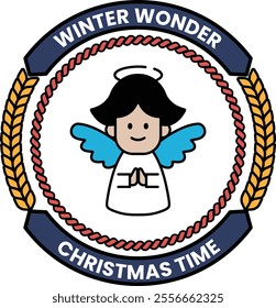 illustrations of badge and label in the Christmas concept