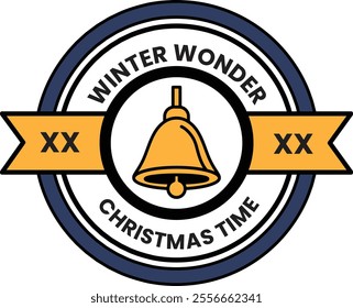 illustrations of badge and label in the Christmas concept