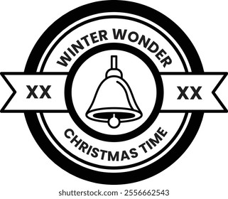 illustrations of badge and label in the Christmas concept