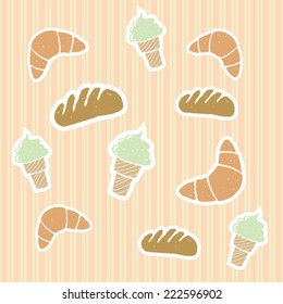 illustrations of bakery pattern background 
