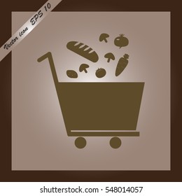 illustrations of basket with vegetables