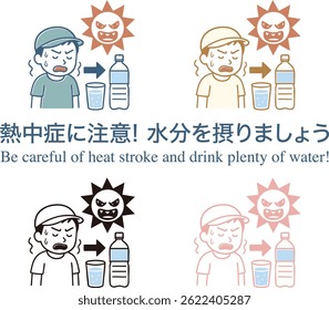 Illustrations to be careful of heat stroke