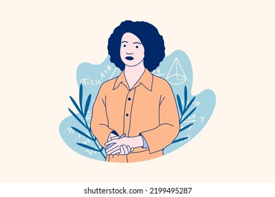 Illustrations of Beautiful Female Teacher for World Teachers' Day design concept