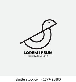 Illustrations Bird Flat Logo Vector