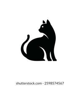 illustrations of black cat logo designs transparent