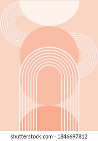 Illustrations in Boho style for wall decoration, postcard or brochure cover design. Vector EPS10. Vintage poster, background, backdrop.