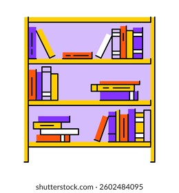 Illustrations of bookshelf. Image for education and school.